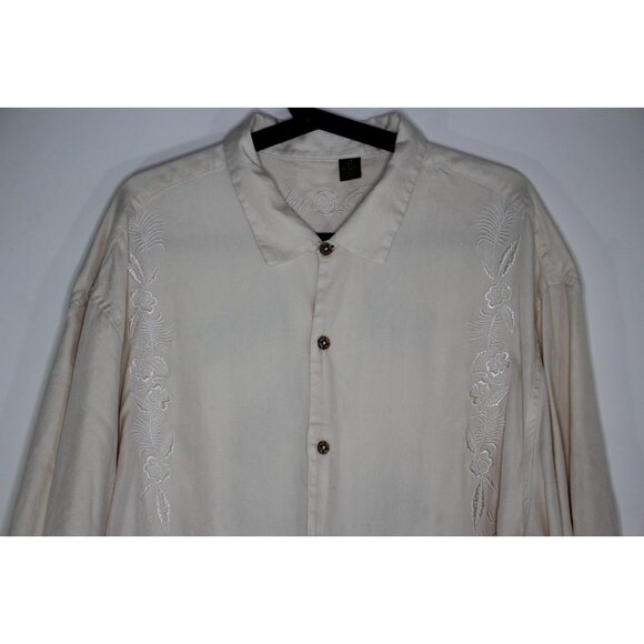 Rocky Patel Mens 2XL Silk Embroidered Off The Hook Button Up Hawaiian Shirt H935 - Picture 3 of 8